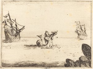 İki Gemi Arasında Siren by Jacques Callot