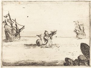İki Gemi Arasında Siren by Jacques Callot