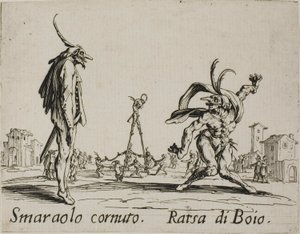 Smaraolo cornuto - Ratsa di Boio, Balli di Sfessania'dan plaka 4 by Jacques Callot