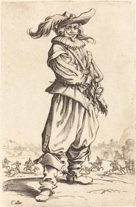 Tüylü Şapkalı Asker by Jacques Callot