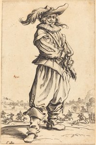 Tüylü Şapkalı Asker by Jacques Callot