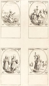 Aziz Calistratus, Sts. Kıbrıslı ve Justina, Sts. Comus ve Damian, St. Elzear, Kont. by Jacques Callot