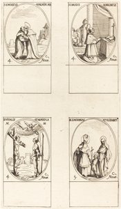Aziz Emeric; Aziz Charles Borromeo; Aziz Vitalis ve Agricola; St. Zachary ve Elizabeth by Jacques Callot
