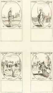 Aziz Ferreolus Aziz Ocak Aziz Eustace ve Çocukları; St. Fausta ve Evelasius by Jacques Callot