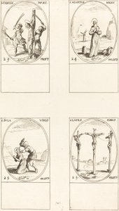 Aziz Sadık Aziz agapetus Aziz dula; Aziz Hırsız Dimas by Jacques Callot