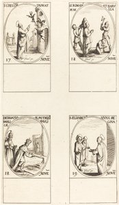 Aziz Gregory; St. Romanus ve Barulla; SS Bazilikalarının Adanması. Peter ve Paul; by Jacques Callot