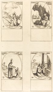Aziz Helen; Aziz Donatus; Aziz Ludovicus, Piskopos; Aziz Bernard by Jacques Callot