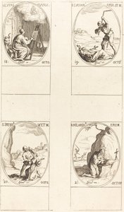 Aziz Luka; Aziz Lucian; Aziz İrini; Aziz Hilarion by Jacques Callot