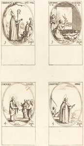 Aziz Mansuetos; St. Serapia ve Erasma; Musa; Aziz Bertin, Başrahip by Jacques Callot