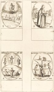 Karlı Aziz Mary, Aziz Memmius, Piskopos, Başkalaşım, Sts. Justus ve Papaz. by Jacques Callot