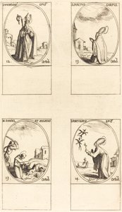 Aziz Maximilian, Aziz Carpus, Aziz Daniel ve Angelus, Aziz Fortunatus. by Jacques Callot