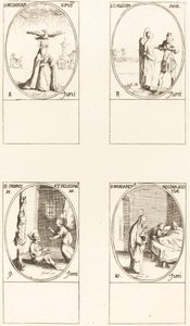 Aziz Medard; Aziz Kalliopa; St. Primus ve Felician; İskoçya Aziz Margaret by Jacques Callot