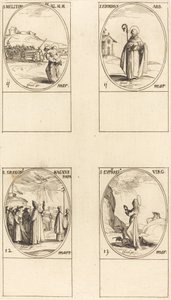 Aziz Meliton; Aziz Firminus; Aziz Gregory Büyük; Aziz Euphrasia by Jacques Callot