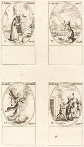 Aziz Patrick; Aziz Gertrude; Aziz Gabriel, Başmelek; Aziz Edward by Jacques Callot
