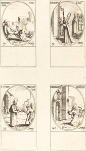Aziz Potentiana; Aziz Dunstan; Aziz Yvo; Siena Aziz Bernardinus by Jacques Callot