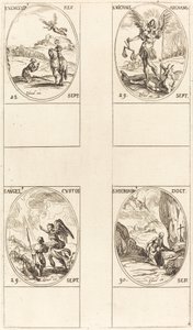 Aziz Wenceslas; Aziz Michael, Başmelek; Koruyucu Melek; Aziz Jerome by Jacques Callot