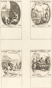 Aziz Zenon ve Sahabeler; Vaftizci Yahya; Aziz Gallicanus; Aziz Pelagius by Jacques Callot