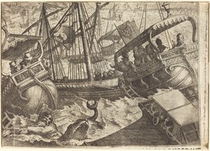 Barselona Sahili açıklarında fırtına [recto] by Jacques Callot