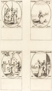 Aziz Gervase ve Protaz; Aziz Silverius; Samosata Aziz Eusebius; Nola Aziz Paulinus by Jacques Callot