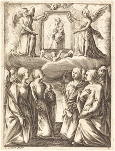 Bakire ve Çocuğun Hayranlığı by Jacques Callot