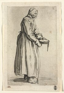 Dilenciler: Sadaka Kasesi olan Dilenci Kadın by Jacques Callot