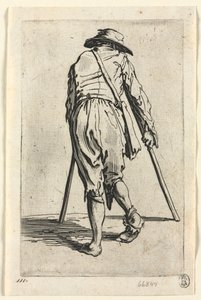 Dilenciler: Koltuk Değneğine Sahip, Şapkalı Dilenci by Jacques Callot