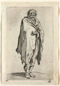 Dilenciler: Şapkasız, Ayakkabısız Dilenci, c. 1623. by Jacques Callot