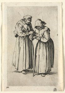 Dilenciler: İki Dilenci Kadın, c. 1623. by Jacques Callot