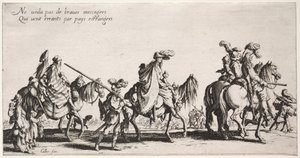 Bohemler: Yürüyen Bohemler: Öncü, c. 1621-1625. by Jacques Callot