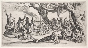 Bohemyalılar: Durma Yeri: Bohemyalıların Bayramı, c.1621-1625. by Jacques Callot