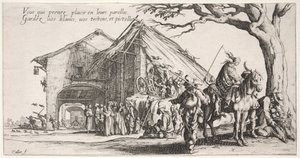 Bohemyalılar: Durma Yeri: Falcı, c. 1621-1625. by Jacques Callot