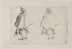 Kaprislerden Arkadan Görülen Büyük Paltolu Beyefendi by Jacques Callot