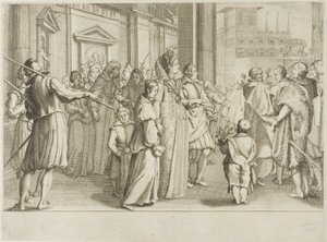 Lorraine Büyük Düşesi Christine, Koruması Altına Aldığı Kilise Gençlerine Eskortluk Yapıyor by Jacques Callot