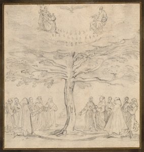 Fransiskenlerin Taptığı Hayat Ağacındaki Kutsal Üçlü by Jacques Callot