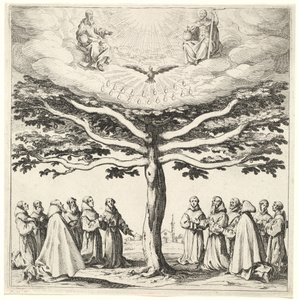 Fransiskenlerin Taptığı Hayat Ağacındaki Kutsal Üçlü by Jacques Callot
