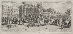 Savaşın Büyük Sefaletleri: Bir Manastırın Yıkılması by Jacques Callot
