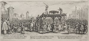 Savaşın Büyük Sefaletleri: Tekerlek Üzerinde Yürütme, 1633. by Jacques Callot