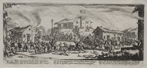 Savaşın Büyük Sefaletleri: Bir Köyün Yağmalanması ve Yakılması by Jacques Callot