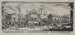 Savaşın Büyük Sefaletleri: Bir Köyün Yağmalanması ve Yakılması, 1633. by Jacques Callot