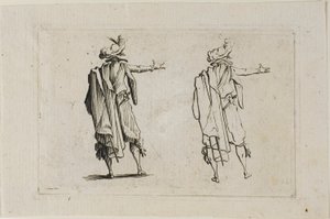 Arkadan Görülen Adam, Sağ Kol Kalkmış, Kaprislerden by Jacques Callot