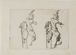 Kaprislerden Büyük Kılıçla Arkadan Görülen Adam by Jacques Callot
