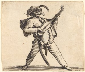 Gitar Çalan Maskeli Komedyen by Jacques Callot
