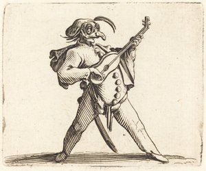 Gitar Çalan Maskeli Komedyen by Jacques Callot