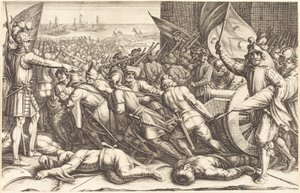 Birliklerin Yeniden Gemiye Alınması, c. 1614. by Jacques Callot