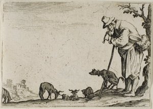 Kaprislerden Flüt Çalan Çoban by Jacques Callot