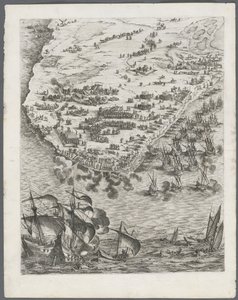 La Rochelle Kuşatması: Levha 10, 1628-1630. by Jacques Callot