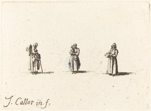Üç Kadın, Biri Çocuk Tutuyor by Jacques Callot