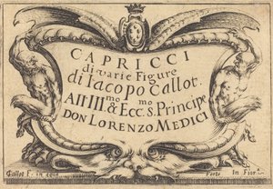 "The Capricci" için Başlık Sayfası by Jacques Callot