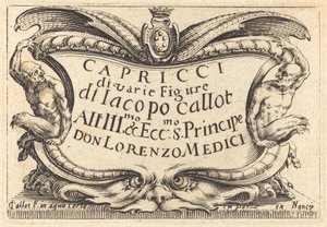 "The Capricci" için Başlık Sayfası by Jacques Callot