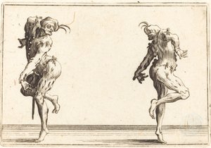 İki Pantalon Dansı, c. 1622. by Jacques Callot